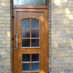 mehrteilige Haustür in Golden Oak