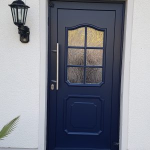 Haustür, klassisch Stahlblau